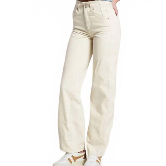 NEW WE THE FREE aster straight jeans in cream